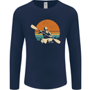 Kayak Kayaking Canoe Canoeing Water Sports Mens Long Sleeve T-Shirt Navy Blue
