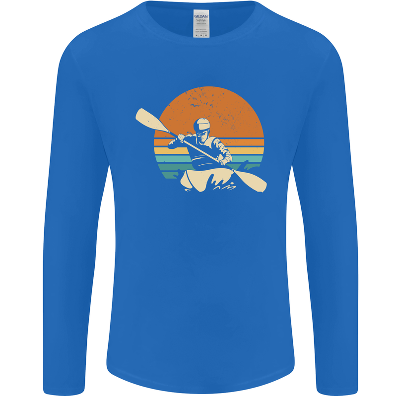 Kayak Kayaking Canoe Canoeing Water Sports Mens Long Sleeve T-Shirt Royal Blue