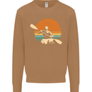 Kayak Kayaking Canoe Canoeing Water Sports Mens Sweatshirt Jumper Caramel Latte