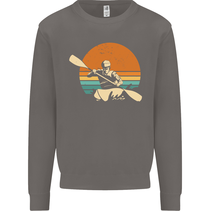 Kayak Kayaking Canoe Canoeing Water Sports Mens Sweatshirt Jumper Charcoal
