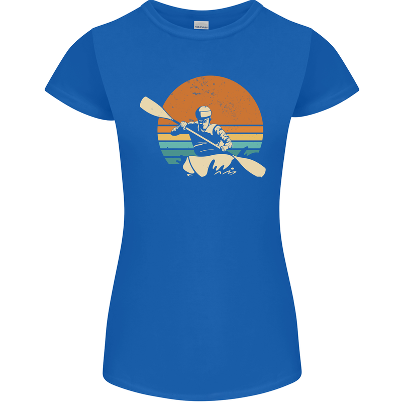 Kayak Kayaking Canoe Canoeing Water Sports Womens Petite Cut T-Shirt Royal Blue