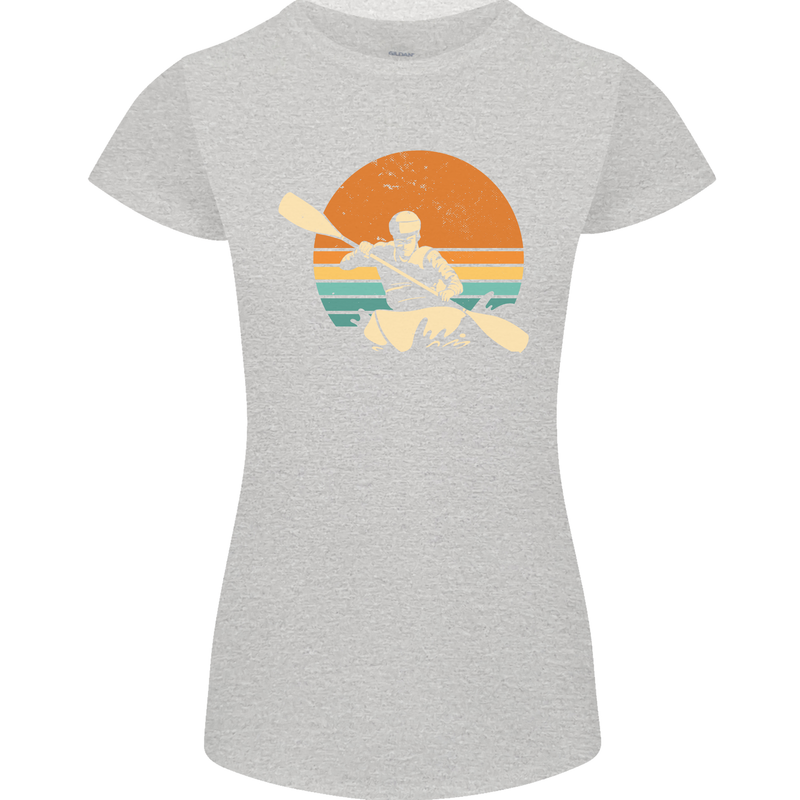 Kayak Kayaking Canoe Canoeing Water Sports Womens Petite Cut T-Shirt Sports Grey