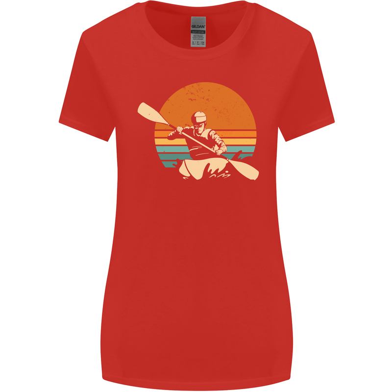 Kayak Kayaking Canoe Canoeing Water Sports Womens Wider Cut T-Shirt Red