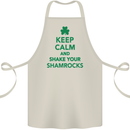Keep Calm & Shamrocks St. Patrick's Day Cotton Apron 100% Organic Natural