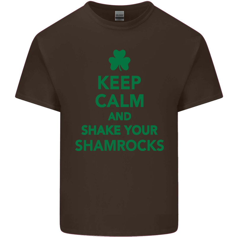 Keep Calm & Shamrocks St. Patrick's Day Kids T-Shirt Childrens Chocolate