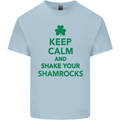 Keep Calm & Shamrocks St. Patrick's Day Kids T-Shirt Childrens Light Blue