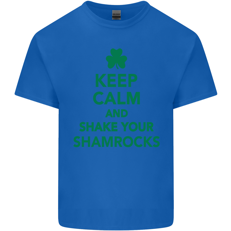 Keep Calm & Shamrocks St. Patrick's Day Kids T-Shirt Childrens Royal Blue