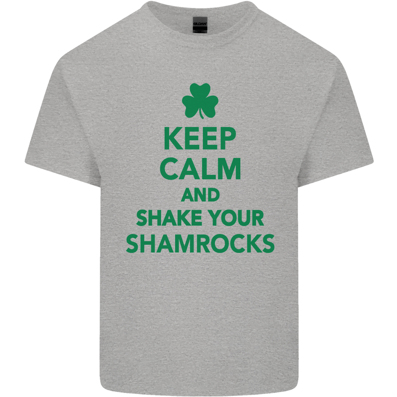 Keep Calm & Shamrocks St. Patrick's Day Kids T-Shirt Childrens Sports Grey