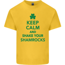 Keep Calm & Shamrocks St. Patrick's Day Kids T-Shirt Childrens Yellow