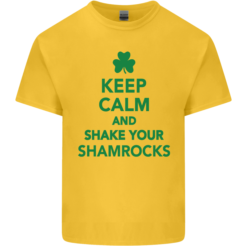Keep Calm & Shamrocks St. Patrick's Day Kids T-Shirt Childrens Yellow