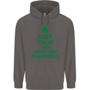 Keep Calm & Shamrocks St. Patrick's Day Mens 80% Cotton Hoodie Charcoal