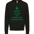 Keep Calm & Shamrocks St. Patrick's Day Mens Sweatshirt Jumper Black