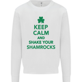 Keep Calm & Shamrocks St. Patrick's Day Mens Sweatshirt Jumper White