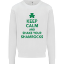 Keep Calm & Shamrocks St. Patrick's Day Mens Sweatshirt Jumper White