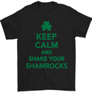 Keep Calm & Shamrocks St. Patrick's Day Mens T-Shirt Cotton Gildan Black