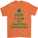 Keep Calm & Shamrocks St. Patrick's Day Mens T-Shirt Cotton Gildan Orange