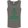 Keep Calm & Shamrocks St. Patrick's Day Mens Vest Tank Top Charcoal
