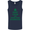 Keep Calm & Shamrocks St. Patrick's Day Mens Vest Tank Top Navy Blue
