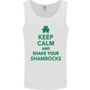 Keep Calm & Shamrocks St. Patrick's Day Mens Vest Tank Top White