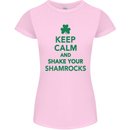 Keep Calm & Shamrocks St. Patrick's Day Womens Petite Cut T-Shirt Light Pink