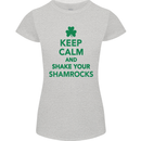Keep Calm & Shamrocks St. Patrick's Day Womens Petite Cut T-Shirt Sports Grey
