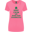 Keep Calm & Shamrocks St. Patrick's Day Womens Wider Cut T-Shirt Azalea