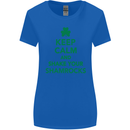 Keep Calm & Shamrocks St. Patrick's Day Womens Wider Cut T-Shirt Royal Blue