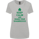 Keep Calm & Shamrocks St. Patrick's Day Womens Wider Cut T-Shirt Sports Grey