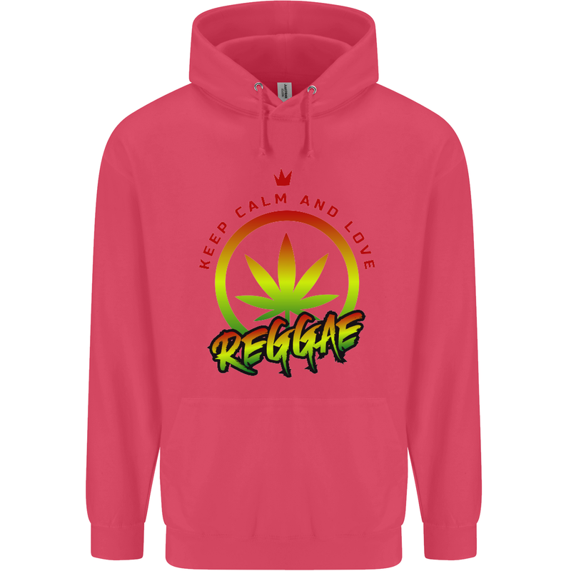 Keep Calm and Love Reggae Music Childrens Kids Hoodie Heliconia
