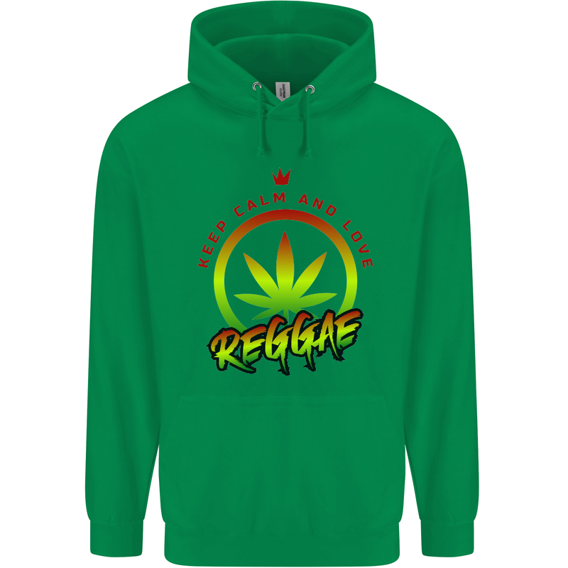 Keep Calm and Love Reggae Music Childrens Kids Hoodie Irish Green