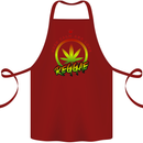 Keep Calm and Love Reggae Music Cotton Apron 100% Organic Maroon