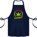 Keep Calm and Love Reggae Music Cotton Apron 100% Organic Navy Blue