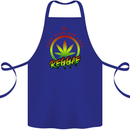Keep Calm and Love Reggae Music Cotton Apron 100% Organic Royal Blue