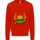 Keep Calm and Love Reggae Music Kids Sweatshirt Jumper Bright Red