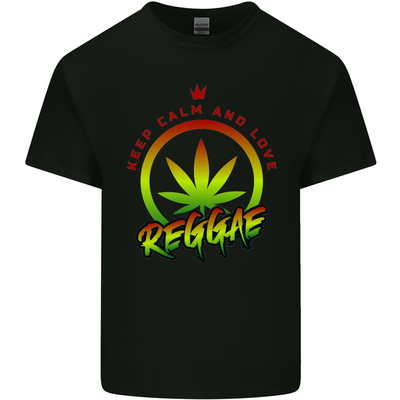 Keep Calm and Love Reggae Music Mens Cotton T-Shirt Tee Top Black
