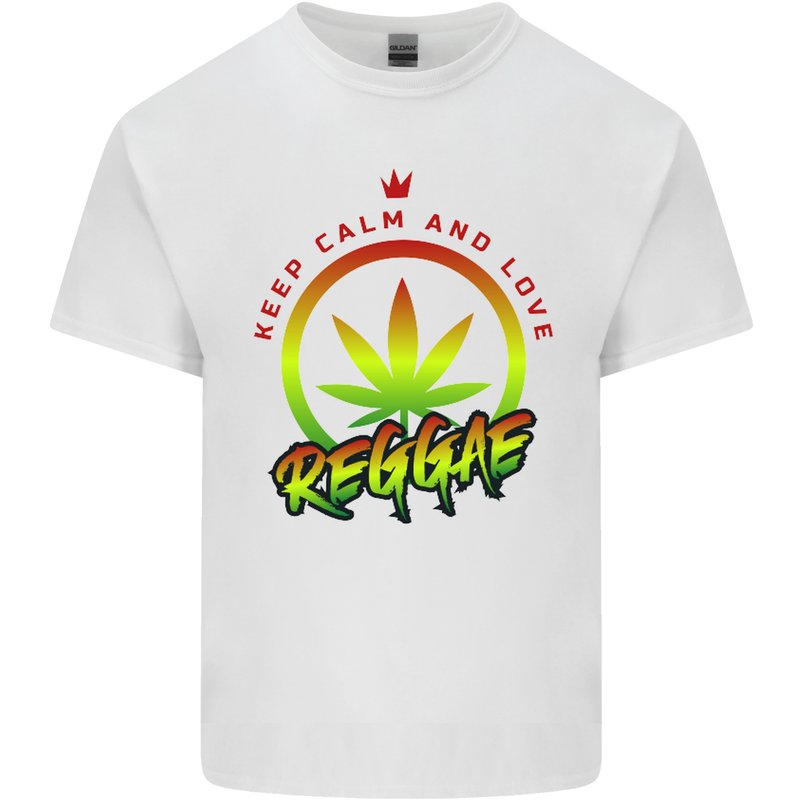 Keep Calm and Love Reggae Music Mens Cotton T-Shirt Tee Top White