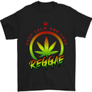 Keep Calm and Love Reggae Music Mens T-Shirt Cotton Gildan Black
