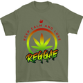 Keep Calm and Love Reggae Music Mens T-Shirt Cotton Gildan Military Green