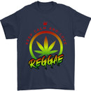 Keep Calm and Love Reggae Music Mens T-Shirt Cotton Gildan Navy Blue