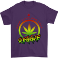 Keep Calm and Love Reggae Music Mens T-Shirt Cotton Gildan Purple