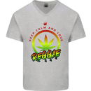 Keep Calm and Love Reggae Music Mens V-Neck Cotton T-Shirt Sports Grey
