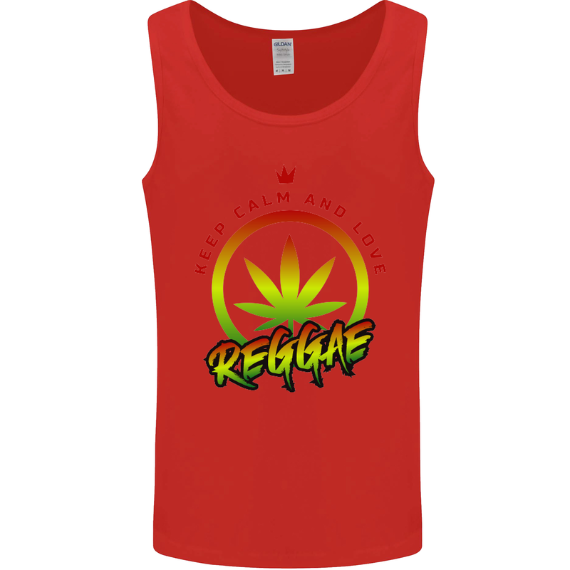 Keep Calm and Love Reggae Music Mens Vest Tank Top Red