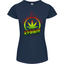 Keep Calm and Love Reggae Music Womens Petite Cut T-Shirt Navy Blue