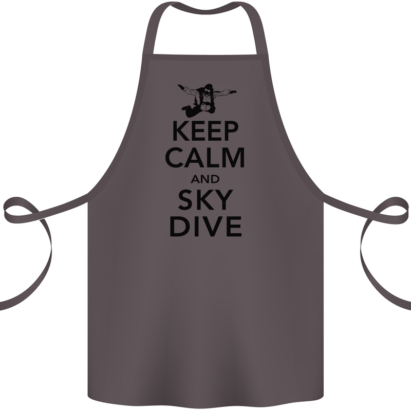 Keep Calm and Skydive Funny Skydiving Cotton Apron 100% Organic Dark Grey