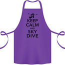 Keep Calm and Skydive Funny Skydiving Cotton Apron 100% Organic Purple