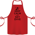 Keep Calm and Skydive Funny Skydiving Cotton Apron 100% Organic Red
