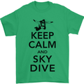 Keep Calm and Skydive Funny Skydiving Mens T-Shirt Cotton Gildan Irish Green