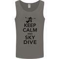 Keep Calm and Skydive Funny Skydiving Mens Vest Tank Top Charcoal