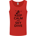 Keep Calm and Skydive Funny Skydiving Mens Vest Tank Top Red