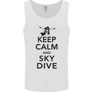 Keep Calm and Skydive Funny Skydiving Mens Vest Tank Top White